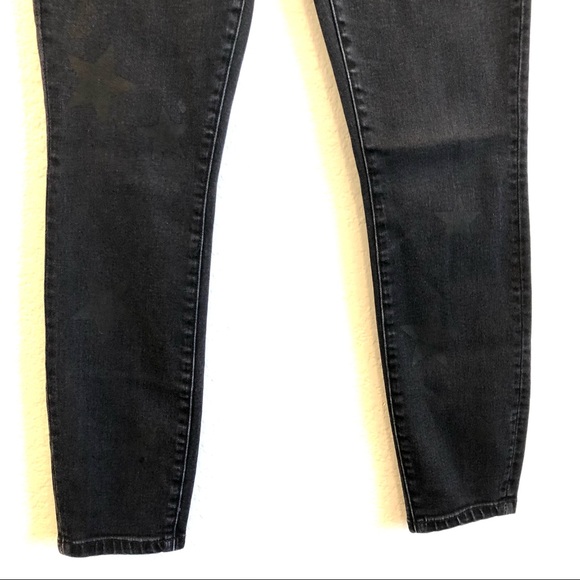 Current Elliott High Waisted The Stilleto Star Print Jeans Size 25 Black - Picture 3 of 9